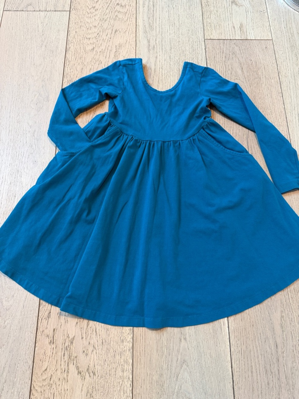 Hanna Andersson Teal Long-Sleeve Twirl Dress